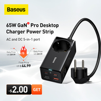 Baseus 65W GaN ładowarka listwa zasilająca 4 porty szybki pulpit Adapter szybka stacja ładująca dla iphone 13 12 Pro Max Xiaomi Samsung 1